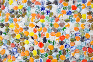 Colorful pebble stone on the wall