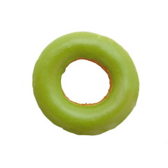 macha green tea sweet donut on white background