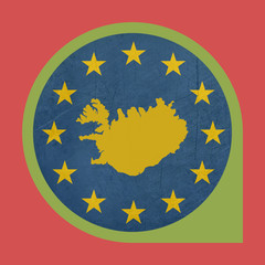 European Union Iceland marker button