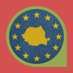 European Union Romania marker button