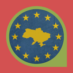 European Union Ukraine marker button
