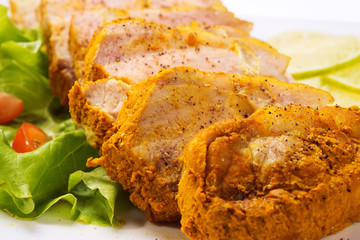 Roast pork with garlic and spices