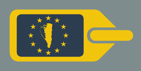 Gibraltar European luggage label