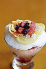 tropical fruit ice dessert