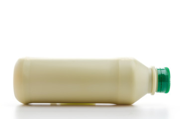 Green tea milk isolated white background