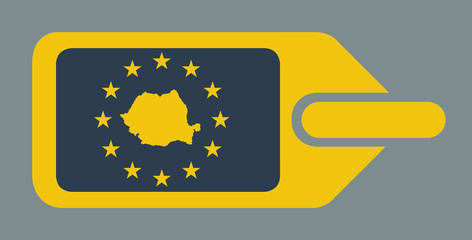 Romania European luggage label
