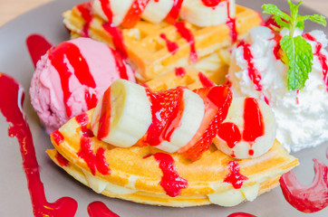 Strawberry banana pancake