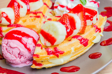 Strawberry banana pancake