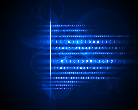 Glowing figures and circles. Hi-tech background