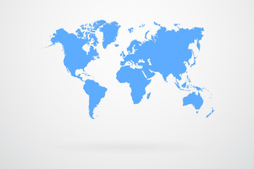 Fototapeta na wymiar Blue World Map Vector Illustration