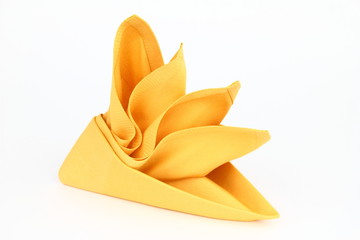Folded napkin on the white background