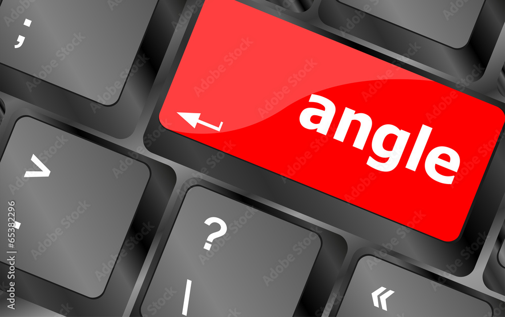 Poster angle button on modern computer keyboard key