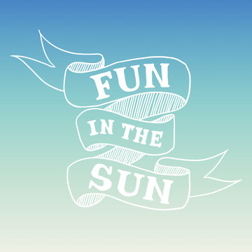 Hand drawn summer quote, vector illustration