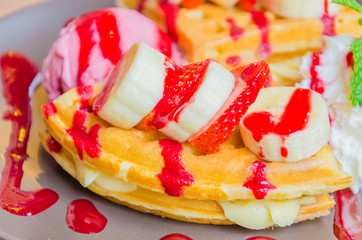 Strawberry banana pancake