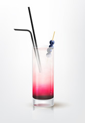 Realistic illustration of the blueberry lemonade