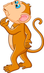 Monkey cartoon thinking