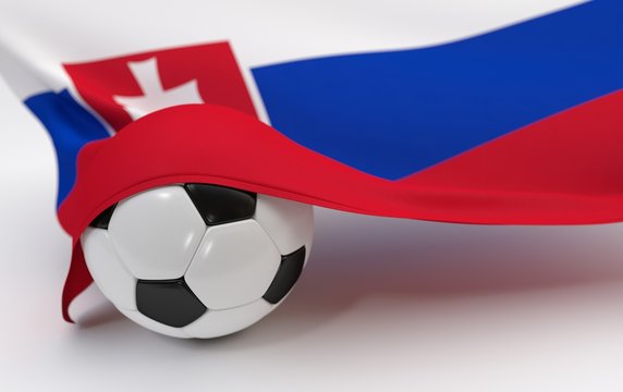 Slovakia flag with championship soccer ball