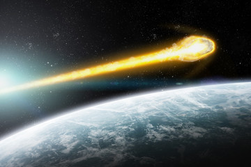 Asteroids over planet earth © sdecoret