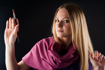 Obraz premium Pretty female painter