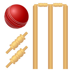Cricket ball and stump illustration