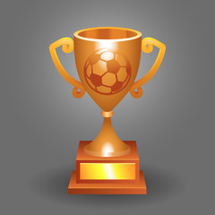 Soccer ball trophy bronze cup bacground