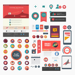 Large collection of flat web graphics