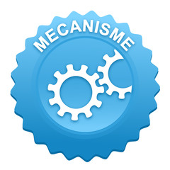 mécanisme sur bouton web denté bleu