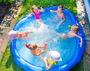 children in swimming pool