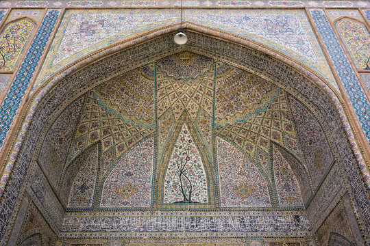 colorful mosque ornament in Shiraz