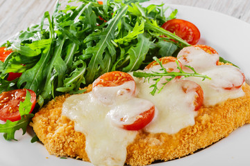 Baked chicken with mozzarella and cherry tomatoes  fillet