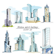 Obraz premium Modern sketch buildings colored