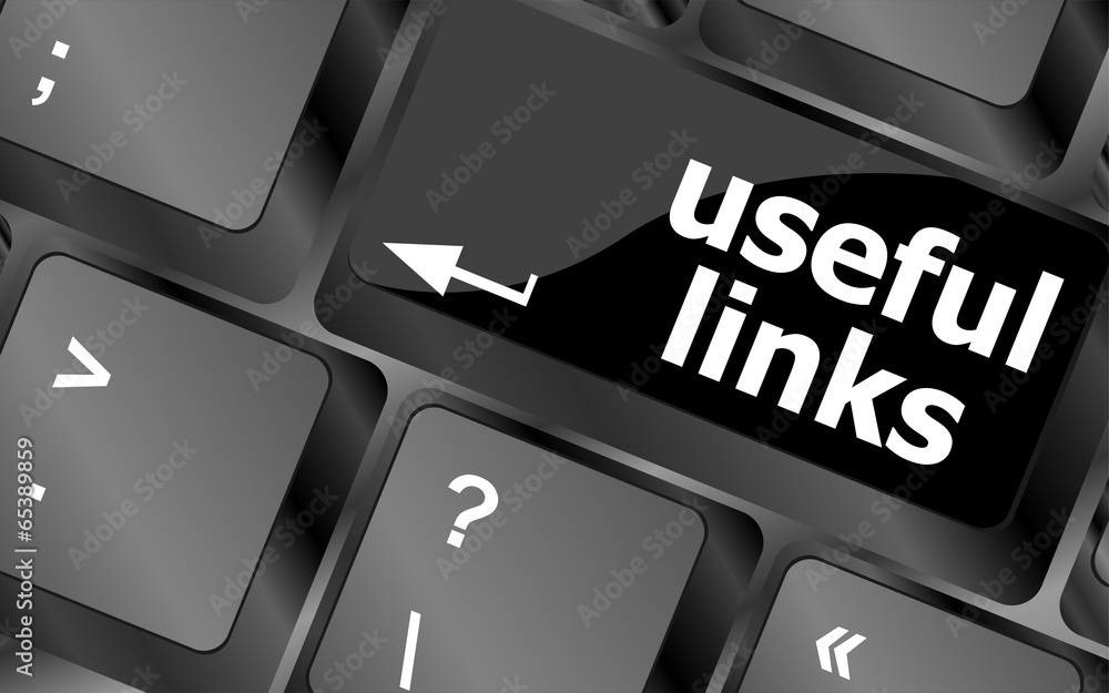 Poster useful links keyboard button - business concept