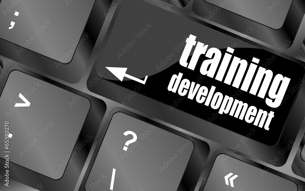 Poster education: computer keyboard with word training development