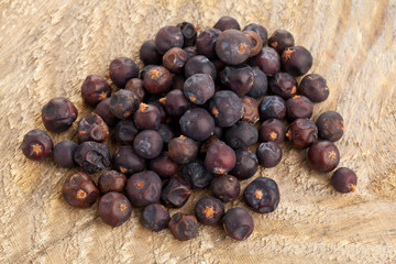 Heap of dried juniper berries