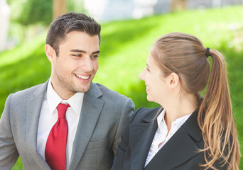 Business people talking