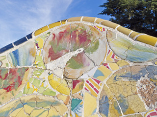 Antonio Gaudi mosaics, in Park Guell