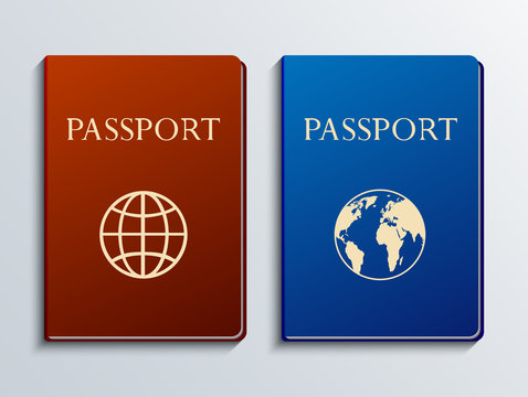 vector modern passports set.