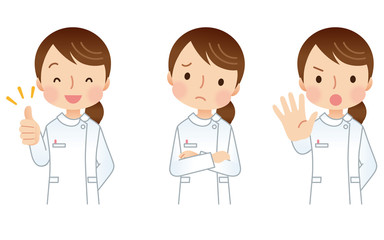 女性　看護師　介護士　表情