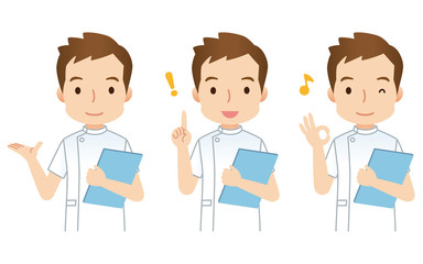 男性　看護師　介護士　表情