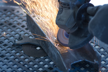 grinder and sparks