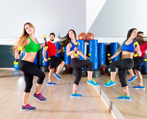 Fototapeta premium zumba dance cardio people group at fitness gym