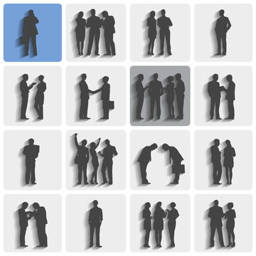 Isolated Groups Of Business People Standing And Working