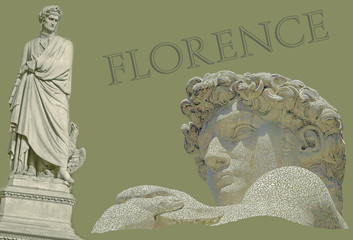 Michelangelo's David mosaic illustration