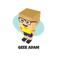 block isometric cartoon character