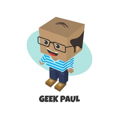 block isometric cartoon character