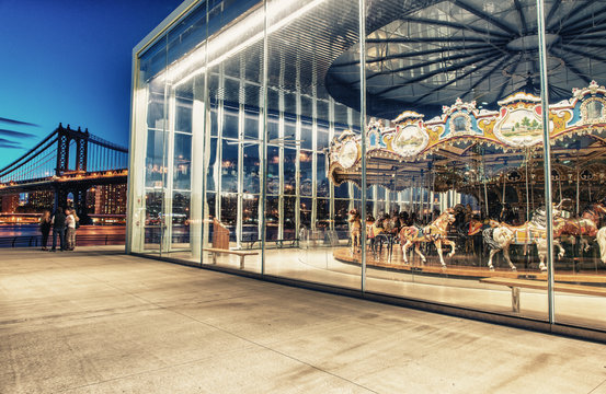BROOKLYN, NY - JUNE 11, 2013: Historic Jane's Carousel in Brookl