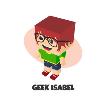 block isometric cartoon character