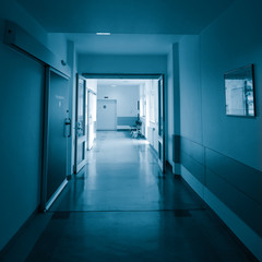 corridor in the hospital.  hospital interior architecture