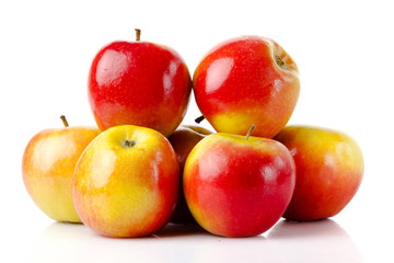 fresh colorful apples isolated on white background