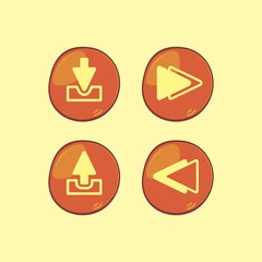orange cartoon button icon